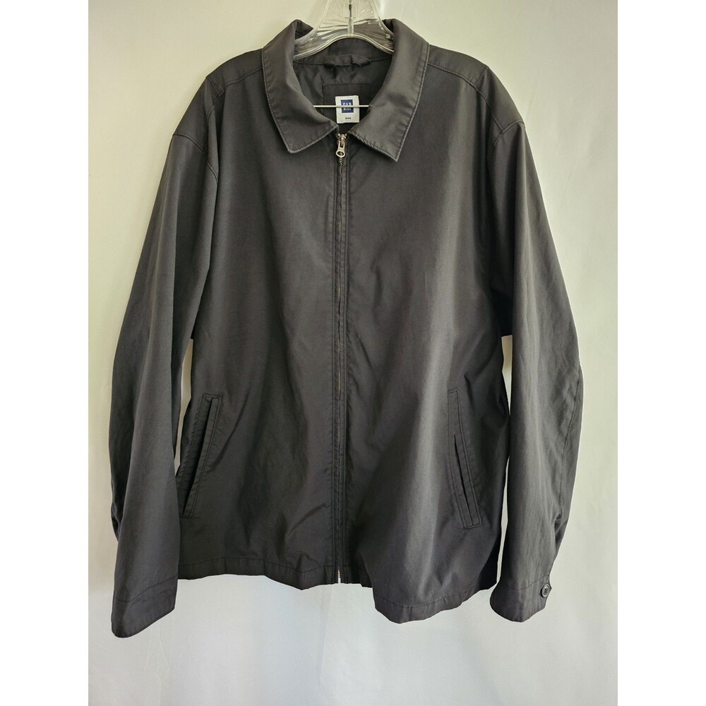 Gap Jacket Men's Black Full Zip Windbreaker with Lining Size XXL